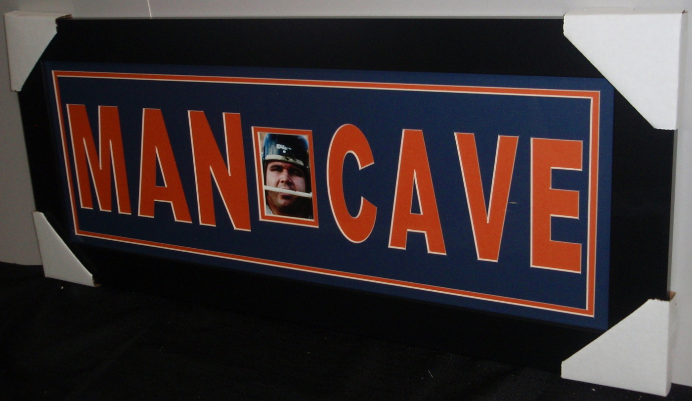 Chicago Bears "Man Cave" 13x31 Custom Frame Display at PristineAuction.com Chicago Bears "Man Cave" 13x31 Custom Frame Display at PristineAuction.com