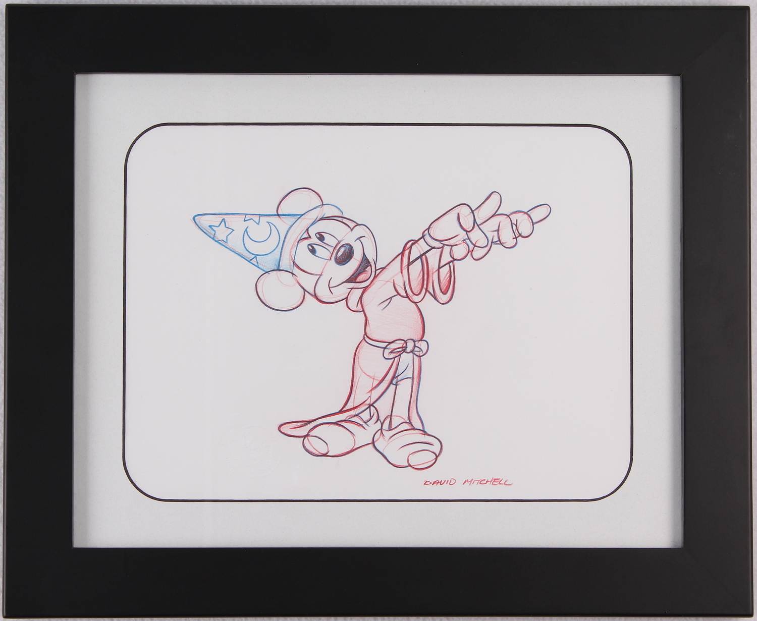 Mickey Mouse Walt Disney Custom Framed Hand-Drawn Sketch by Disney Artist David Mitchell (PA LOA) at PristineAuction.com Mickey Mouse Walt Disney Custom Framed Hand-Drawn Sketch by Disney Artist David Mitchell (PA LOA) at PristineAuction.com