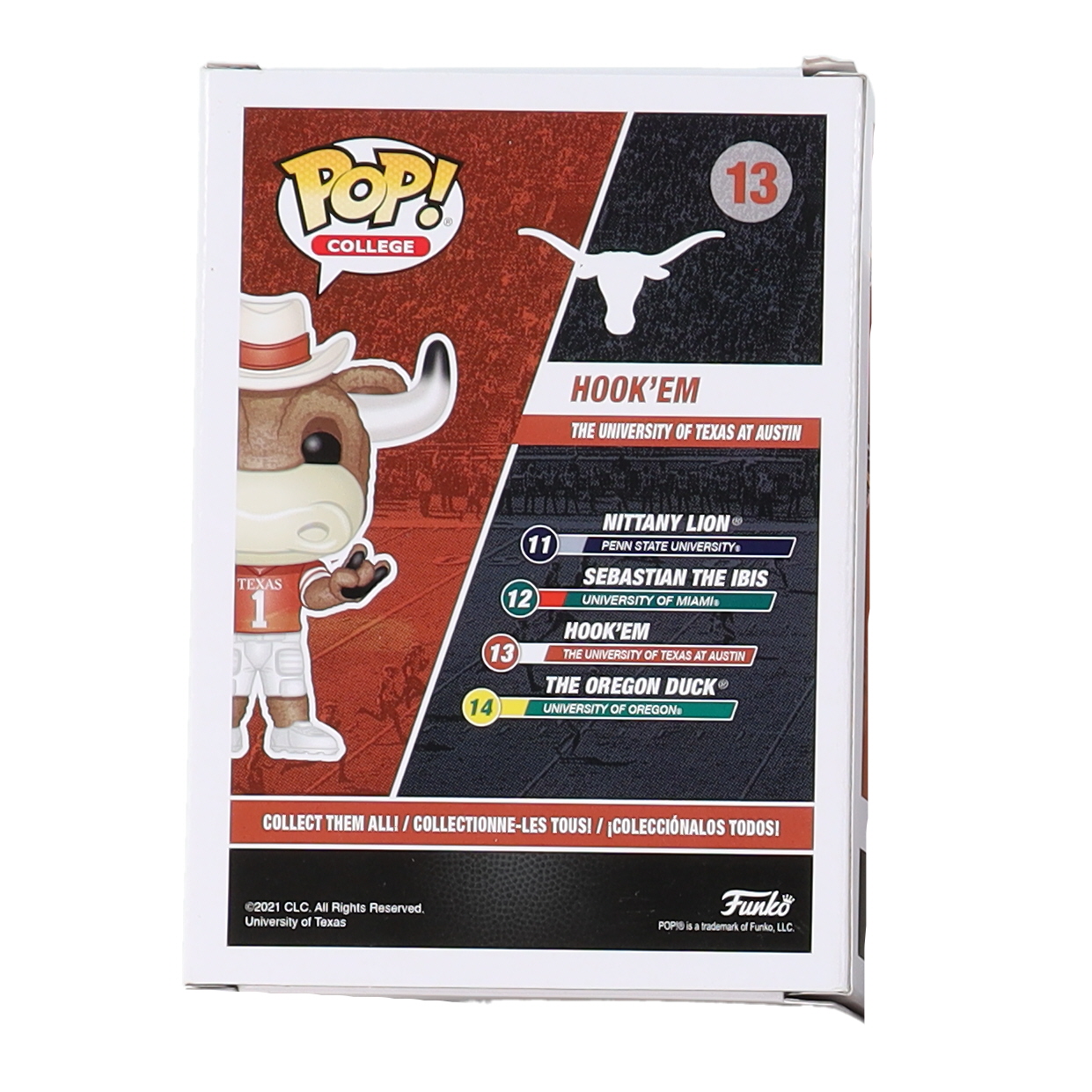 Earl Campbell Signed Texas Longhorns #13 Hook'em Funko Pop! Vinyl Figure (Beckett) at PristineAuction.com Earl Campbell Signed Texas Longhorns #13 Hook'em Funko Pop! Vinyl Figure (Beckett) at PristineAuction.com