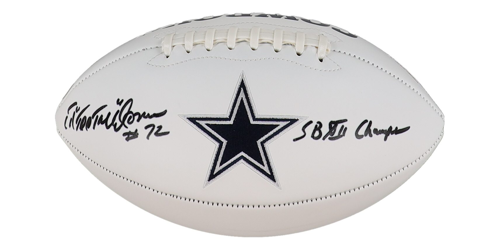 Ed "Too Tall" Jones Signed Cowboys Logo Football Inscribed "SB XII Champs" (Beckett & Prova) at PristineAuction.com Ed "Too Tall" Jones Signed Cowboys Logo Football Inscribed "SB XII Champs" (Beckett & Prova) at PristineAuction.com