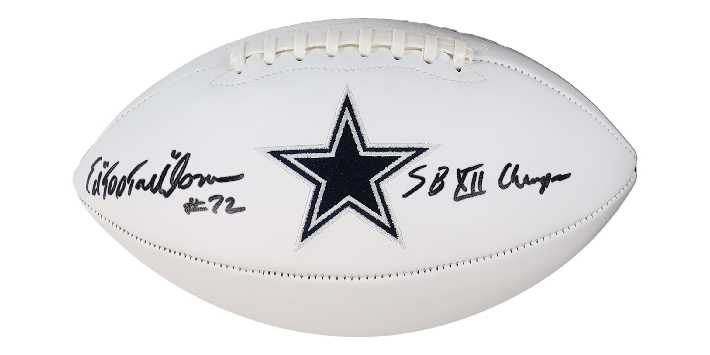 Ed "Too Tall" Jones Signed Cowboys Logo Football Inscribed "SB XII Champs" (Beckett & Prova) at PristineAuction.com Ed "Too Tall" Jones Signed Cowboys Logo Football Inscribed "SB XII Champs" (Beckett & Prova) at PristineAuction.com