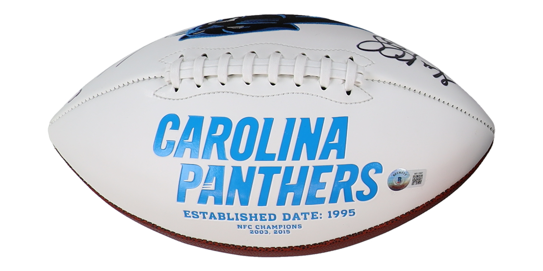 Luke Kuechly & Thomas Davis Signed Panthers Logo Football (Beckett) at PristineAuction.com Luke Kuechly & Thomas Davis Signed Panthers Logo Football (Beckett) at PristineAuction.com
