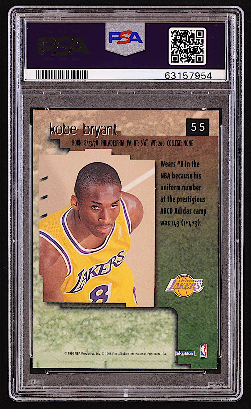 Kobe Bryant 1996-97 SkyBox Premium #55 RC (PSA 8) at PristineAuction.com Kobe Bryant 1996-97 SkyBox Premium #55 RC (PSA 8) at PristineAuction.com