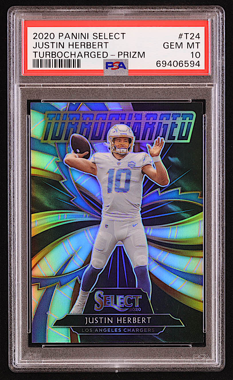 Justin Herbert 2020 Select Turbocharged Prizm #24 RC (PSA 10) at PristineAuction.com Justin Herbert 2020 Select Turbocharged Prizm #24 RC (PSA 10) at PristineAuction.com
