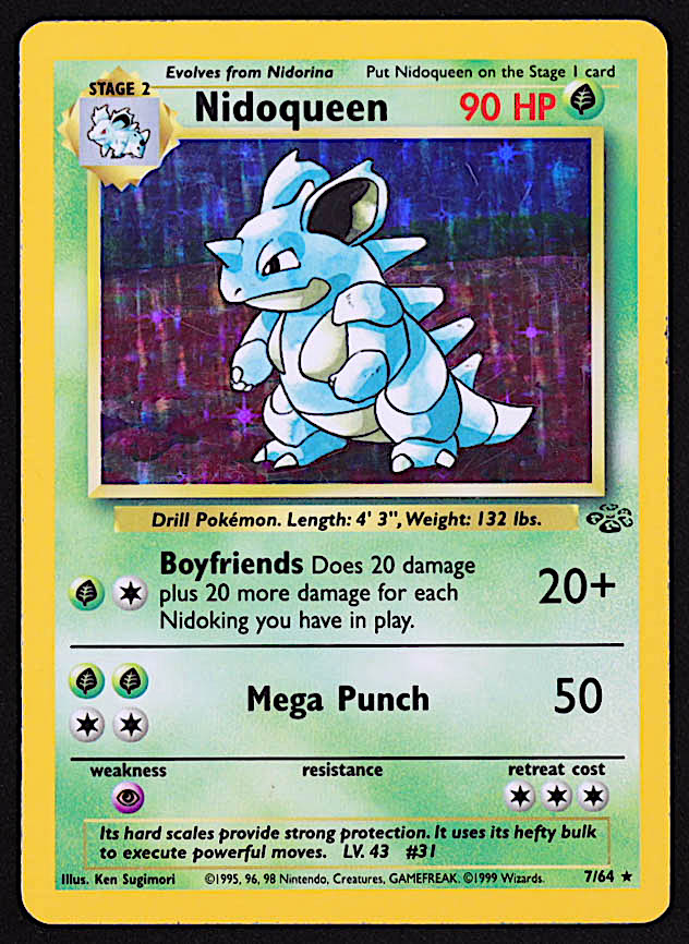 Nidoqueen 1999 Pokemon Jungle Unlimited #7 Holo at PristineAuction.com Nidoqueen 1999 Pokemon Jungle Unlimited #7 Holo at PristineAuction.com