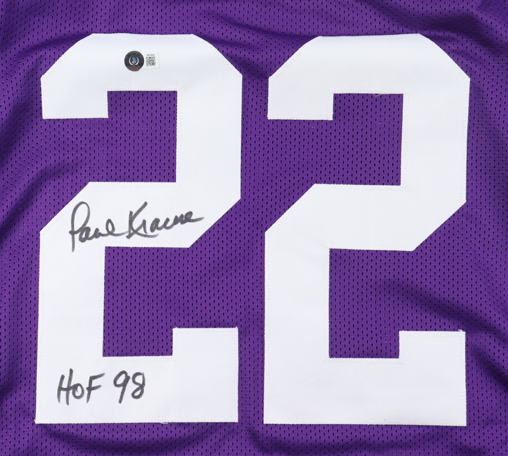 Paul Krause Signed Jersey Inscribed "HOF 98" (Beckett) at PristineAuction.com Paul Krause Signed Jersey Inscribed "HOF 98" (Beckett) at PristineAuction.com