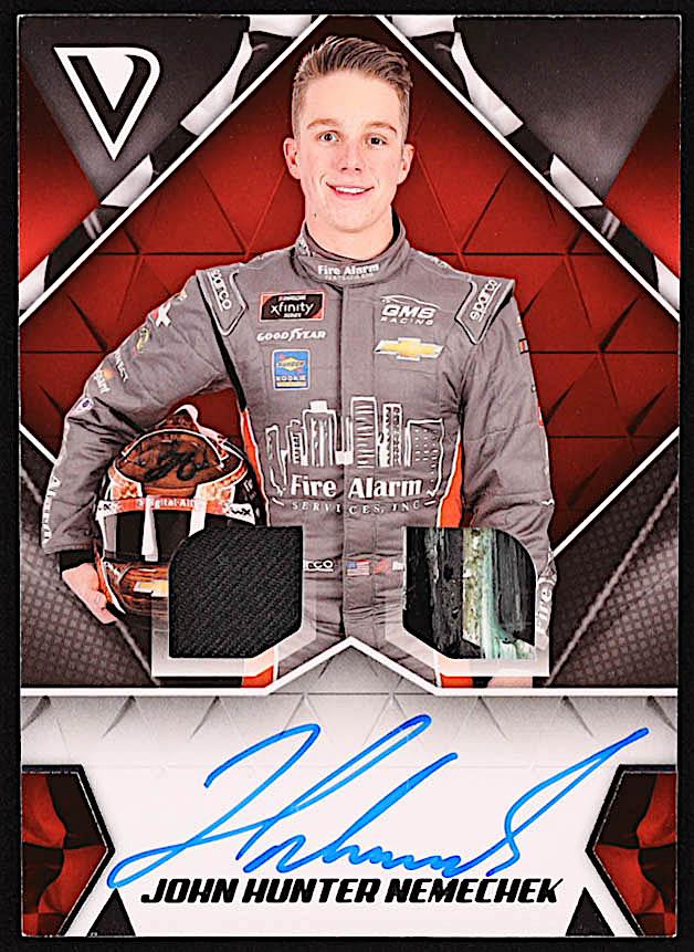 John Hunter Nemechek 2019 Panini Victory Lane Dual Swatch Signatures #10 at PristineAuction.com John Hunter Nemechek 2019 Panini Victory Lane Dual Swatch Signatures #10 at PristineAuction.com