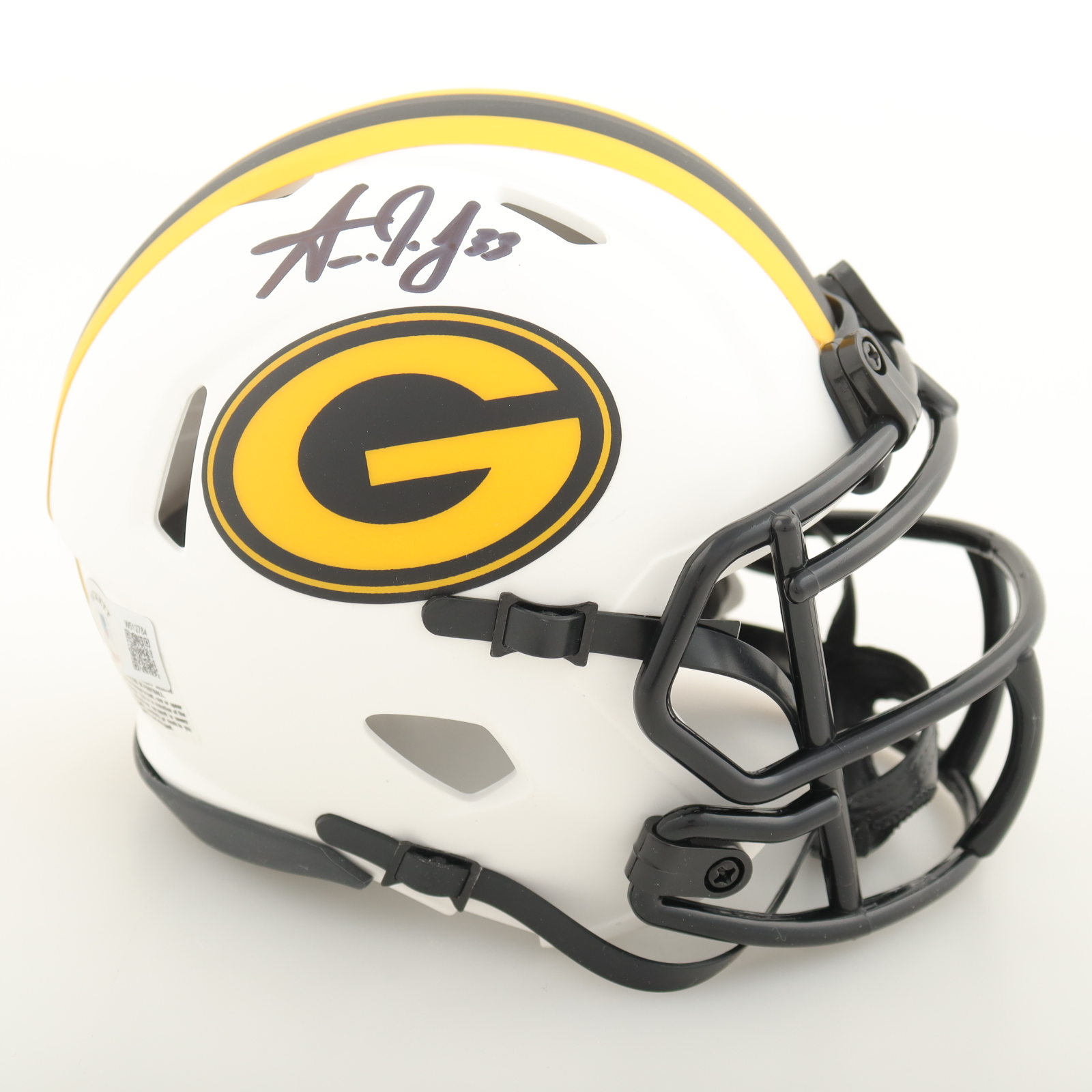 Aaron Jones Signed Packers Lunar Eclipse Alternate Speed Mini Helmet (Beckett) at PristineAuction.com Aaron Jones Signed Packers Lunar Eclipse Alternate Speed Mini Helmet (Beckett) at PristineAuction.com