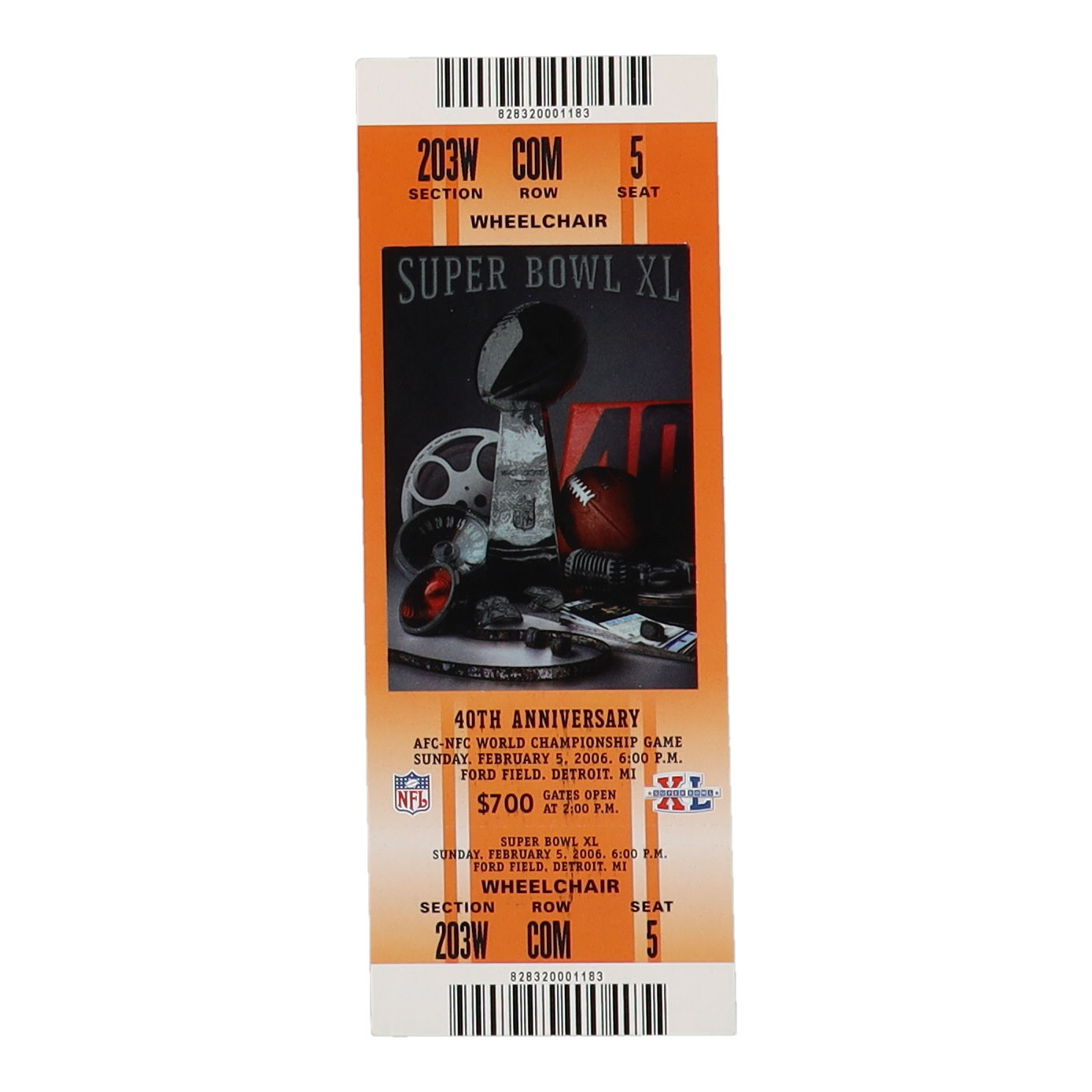 2006 Super Bowl XL Full Ticket at PristineAuction.com 2006 Super Bowl XL Full Ticket at PristineAuction.com