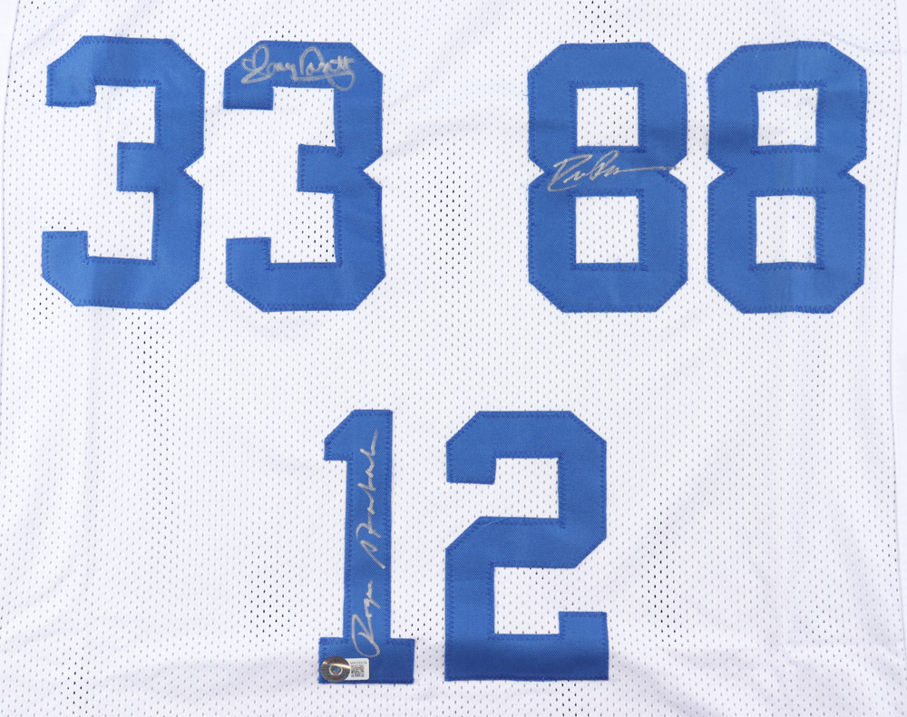 Roger Staubach, Tony Dorsett & Drew Pearson Signed Jersey (Beckett) at PristineAuction.com Roger Staubach, Tony Dorsett & Drew Pearson Signed Jersey (Beckett) at PristineAuction.com
