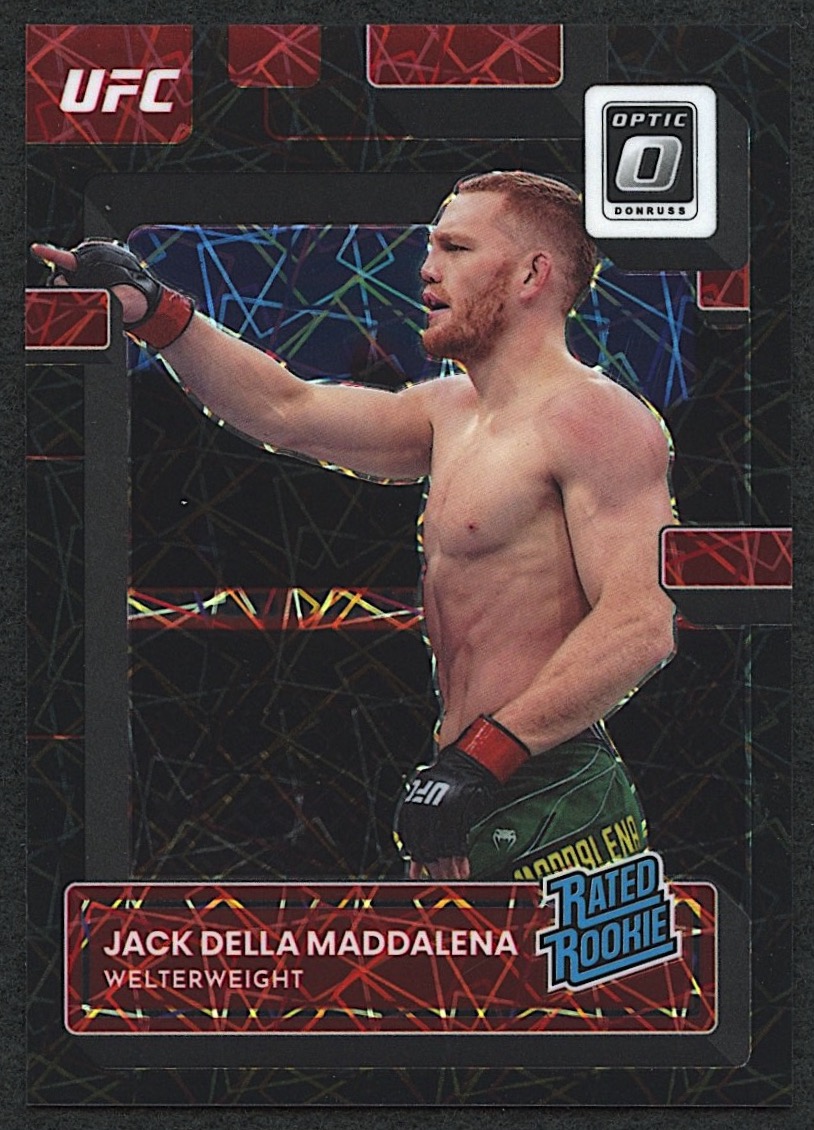 Jack Della Maddalena 2023 Donruss Optic UFC Black Velocity #144 RR RC #02/39 at PristineAuction.com Jack Della Maddalena 2023 Donruss Optic UFC Black Velocity #144 RR RC #02/39 at PristineAuction.com