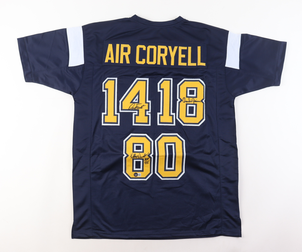 Dan Fouts, Kellen Winslow & Charlie Joiner Signed Jersey Inscribed "HOF 95" (Beckett) at PristineAuction.com Dan Fouts, Kellen Winslow & Charlie Joiner Signed Jersey Inscribed "HOF 95" (Beckett) at PristineAuction.com