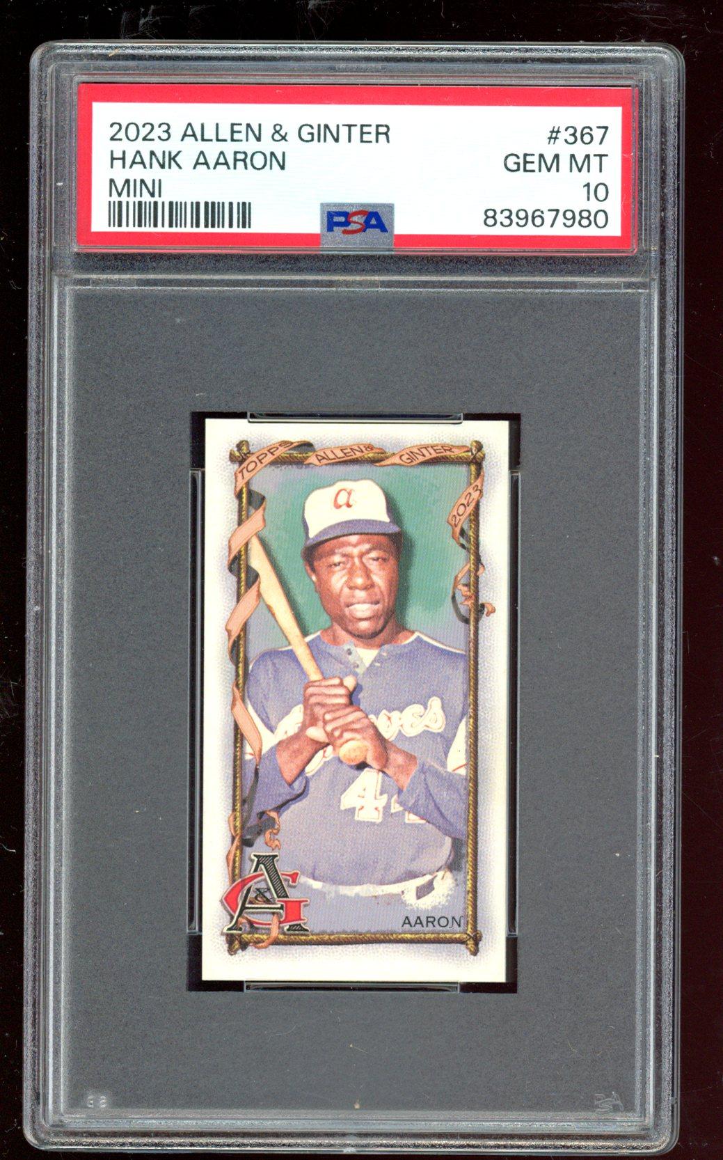 Hank Aaron 2023 Topps Allen and Ginter Mini #367 (PSA 10) at PristineAuction.com Hank Aaron 2023 Topps Allen and Ginter Mini #367 (PSA 10) at PristineAuction.com