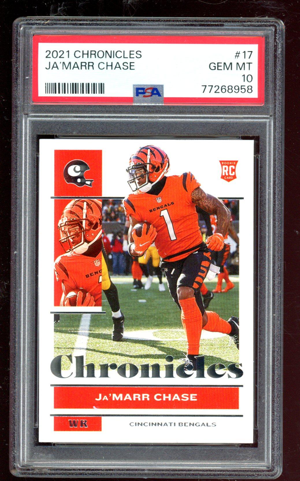 Ja'Marr Chase 2021 Panini Chronicles #17 RC (PSA 9) at PristineAuction.com Ja'Marr Chase 2021 Panini Chronicles #17 RC (PSA 9) at PristineAuction.com
