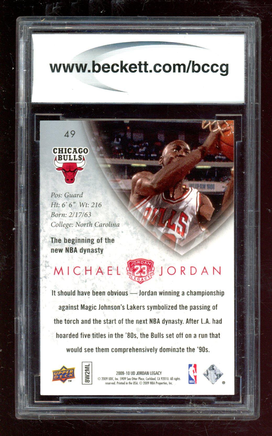 Michael Jordan 2009-10 Upper Deck Michael Jordan Legacy Collection Gold #49 (BCCG 10) at PristineAuction.com Michael Jordan 2009-10 Upper Deck Michael Jordan Legacy Collection Gold #49 (BCCG 10) at PristineAuction.com