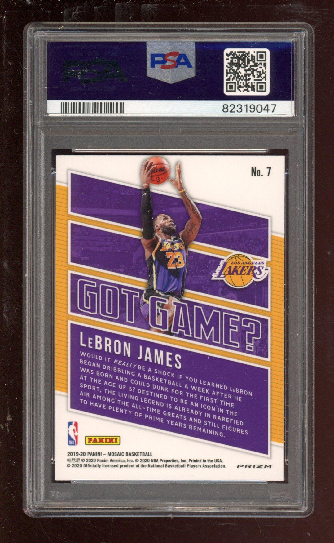 LeBron James 2019-20 Panini Mosaic Got Game? Mosaic Green #7 (PSA 9) at PristineAuction.com LeBron James 2019-20 Panini Mosaic Got Game? Mosaic Green #7 (PSA 9) at PristineAuction.com