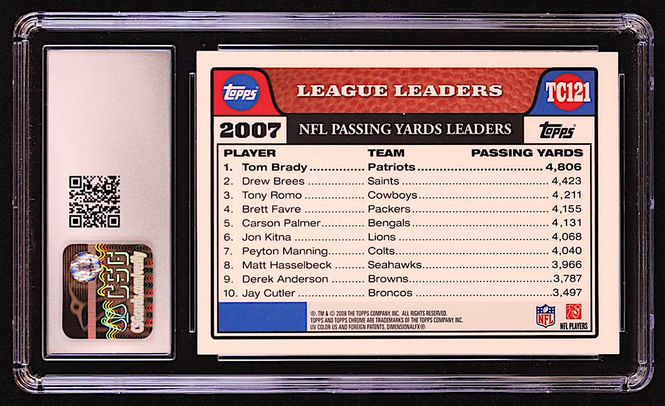 Tom Brady 2008 Topps Chrome #TC121 LL (CSG 8.5) at PristineAuction.com Tom Brady 2008 Topps Chrome #TC121 LL (CSG 8.5) at PristineAuction.com
