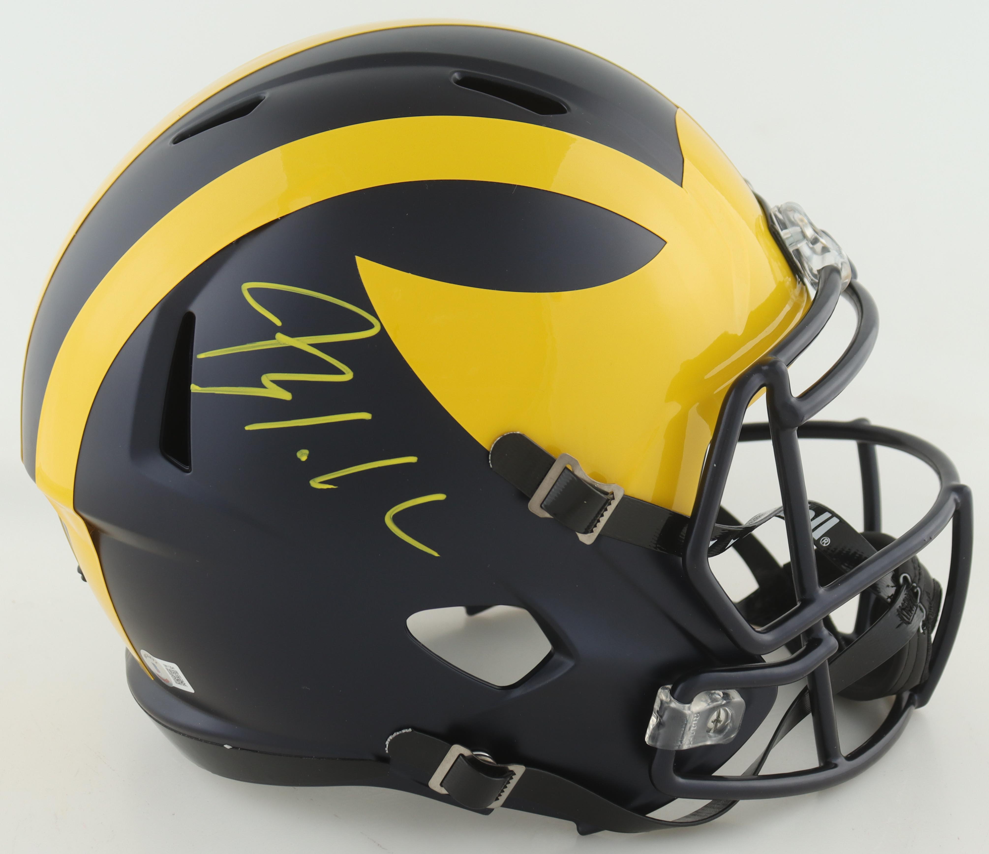 Blake Corum Signed Michigan Wolverines Full-Size Speed Helmet (Beckett) at PristineAuction.com Blake Corum Signed Michigan Wolverines Full-Size Speed Helmet (Beckett) at PristineAuction.com