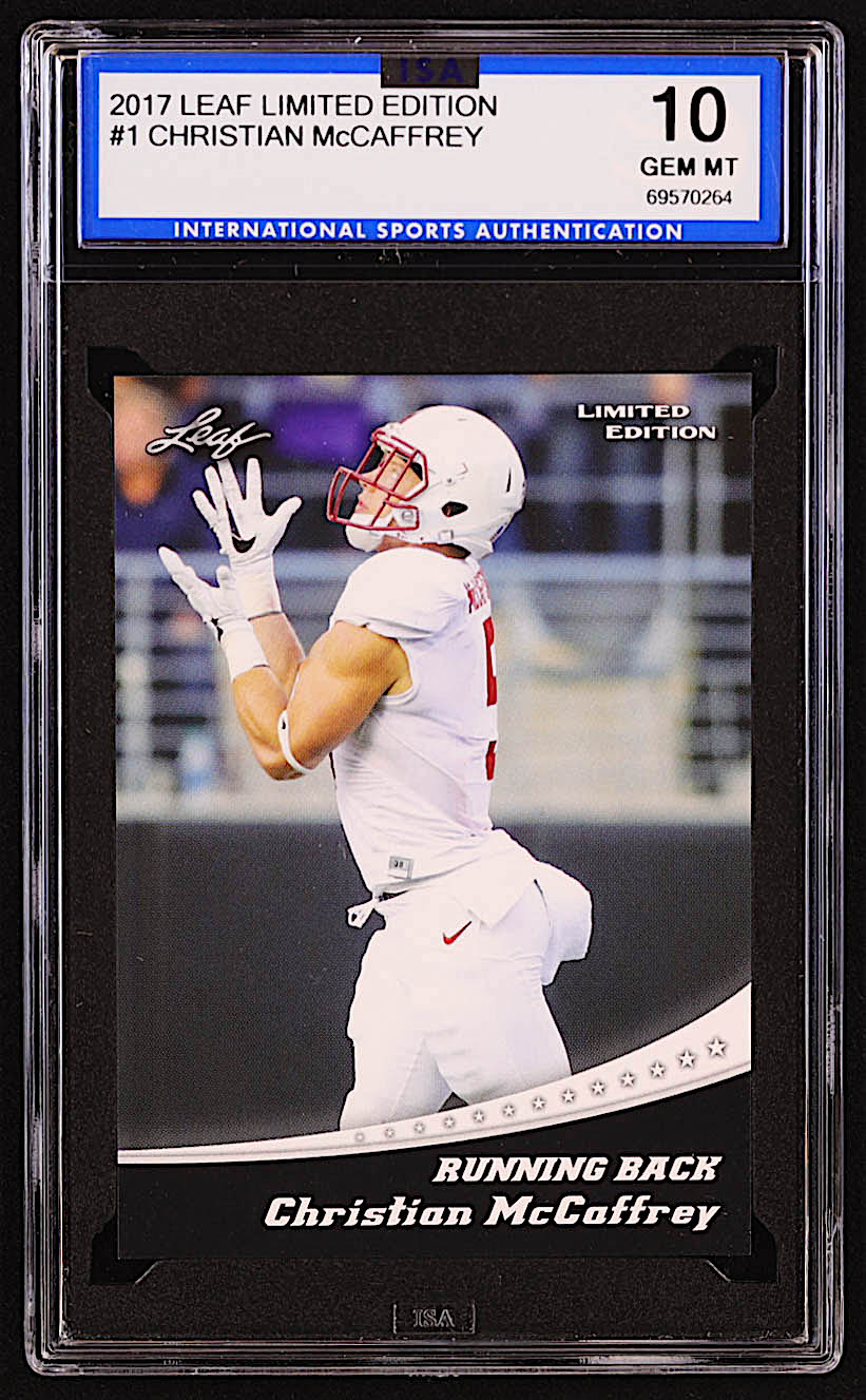Christian McCaffrey 2017 Leaf Special Release Limited Edition #01 RC (ISA 10) at PristineAuction.com Christian McCaffrey 2017 Leaf Special Release Limited Edition #01 RC (ISA 10) at PristineAuction.com