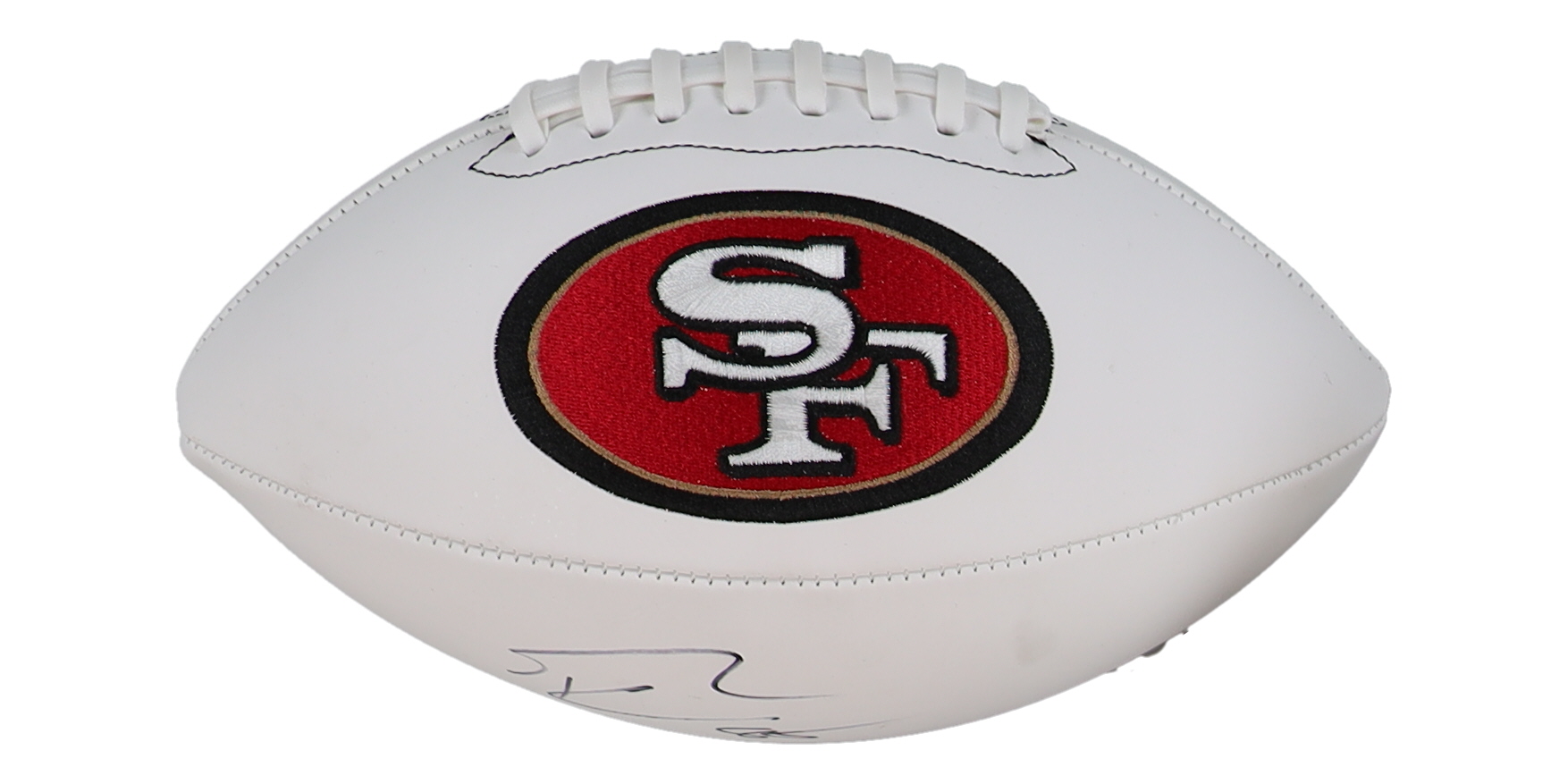 George Kittle Signed 49ers Logo Football (Beckett) at PristineAuction.com George Kittle Signed 49ers Logo Football (Beckett) at PristineAuction.com