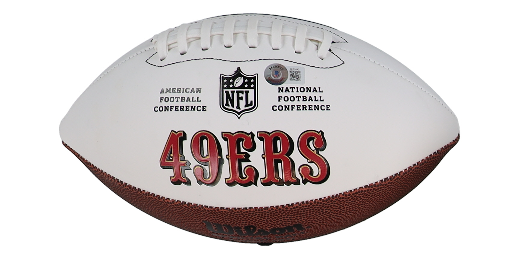 George Kittle Signed 49ers Logo Football (Beckett) at PristineAuction.com George Kittle Signed 49ers Logo Football (Beckett) at PristineAuction.com