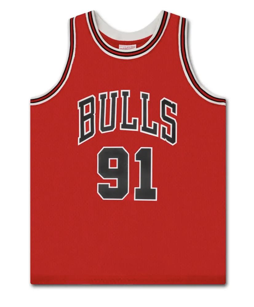 Dennis Rodman Signed LE Bulls Mitchell & Ness Jersey Inscribed "HOF 2011 (UDA) at PristineAuction.com Dennis Rodman Signed LE Bulls Mitchell & Ness Jersey Inscribed "HOF 2011 (UDA) at PristineAuction.com