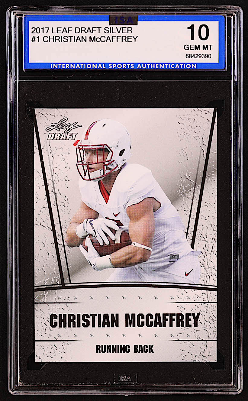 Christian McCaffrey 2017 Leaf Special Release Draft Silver #01 RC (ISA 10) at PristineAuction.com Christian McCaffrey 2017 Leaf Special Release Draft Silver #01 RC (ISA 10) at PristineAuction.com