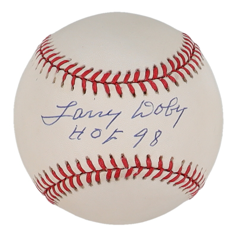 Larry Doby Signed OAL Baseball Inscribed "HOF 98" (PSA Graded 8.5