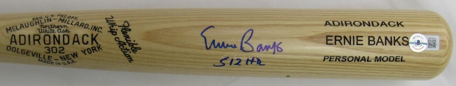 Ernie Banks Signed Rawlings Adirondack Player Model Baseball Bat Inscribed "512 HR" (Beckett) at PristineAuction.com Ernie Banks Signed Rawlings Adirondack Player Model Baseball Bat Inscribed "512 HR" (Beckett) at PristineAuction.com