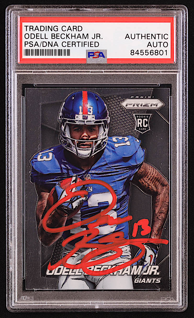 Odell Beckham Jr. Signed 2014 Panini Prizm #282 RC (PSA) at PristineAuction.com Odell Beckham Jr. Signed 2014 Panini Prizm #282 RC (PSA) at PristineAuction.com
