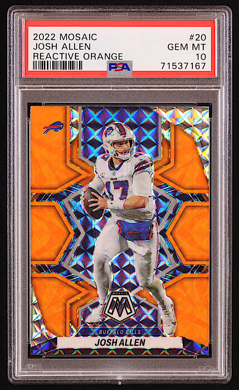 Josh Allen 2022 Panini Mosaic Mosaic Reactive Orange #20 (PSA 10) at PristineAuction.com Josh Allen 2022 Panini Mosaic Mosaic Reactive Orange #20 (PSA 10) at PristineAuction.com