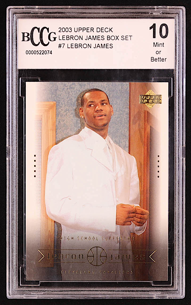 LeBron James 2003 Upper Deck LeBron James Box Set #7 RC / High School Superstar (BCCG 10) at PristineAuction.com LeBron James 2003 Upper Deck LeBron James Box Set #7 RC / High School Superstar (BCCG 10) at PristineAuction.com