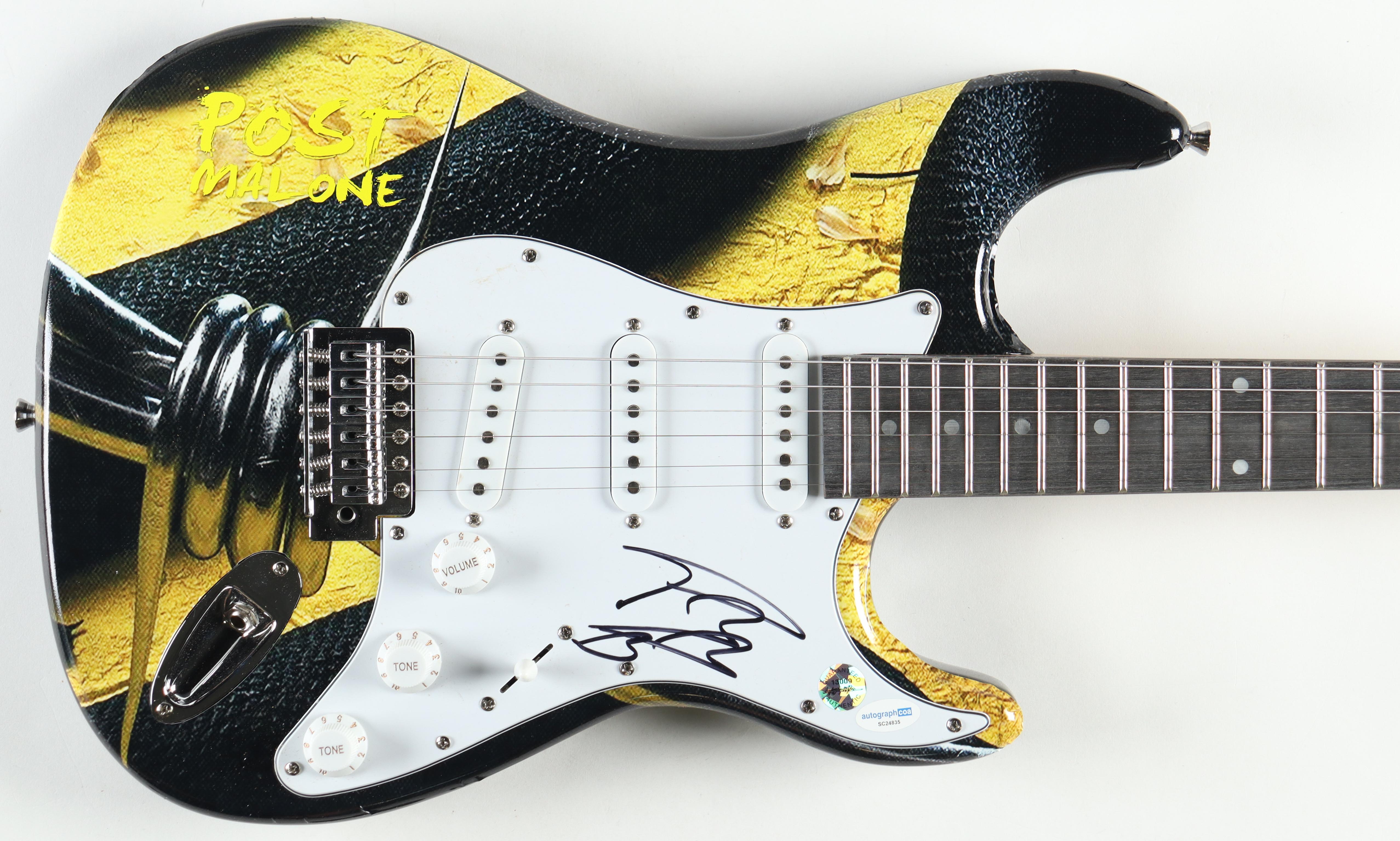 Post Malone Signed Custom Autograph Edition 39" Electric Guitar (AutographCOA) at PristineAuction.com Post Malone Signed Custom Autograph Edition 39" Electric Guitar (AutographCOA) at PristineAuction.com