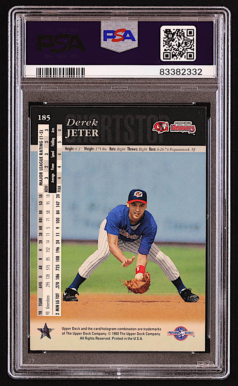 Derek Jeter 1994 Upper Deck Minors #185 RC (PSA 9) at PristineAuction.com Derek Jeter 1994 Upper Deck Minors #185 RC (PSA 9) at PristineAuction.com