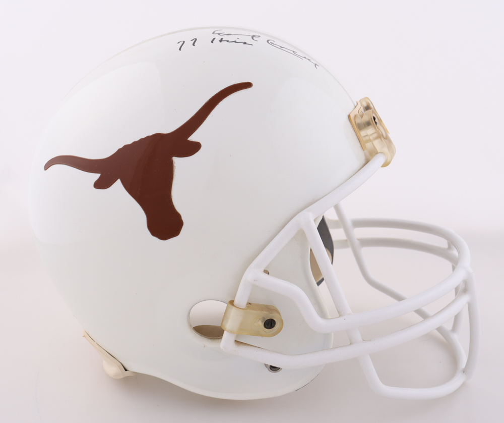 Earl Campbell Signed Texas Longhorns Full-Size Helmet Inscribed "77 Heis" (PSA) at PristineAuction.com Earl Campbell Signed Texas Longhorns Full-Size Helmet Inscribed "77 Heis" (PSA) at PristineAuction.com