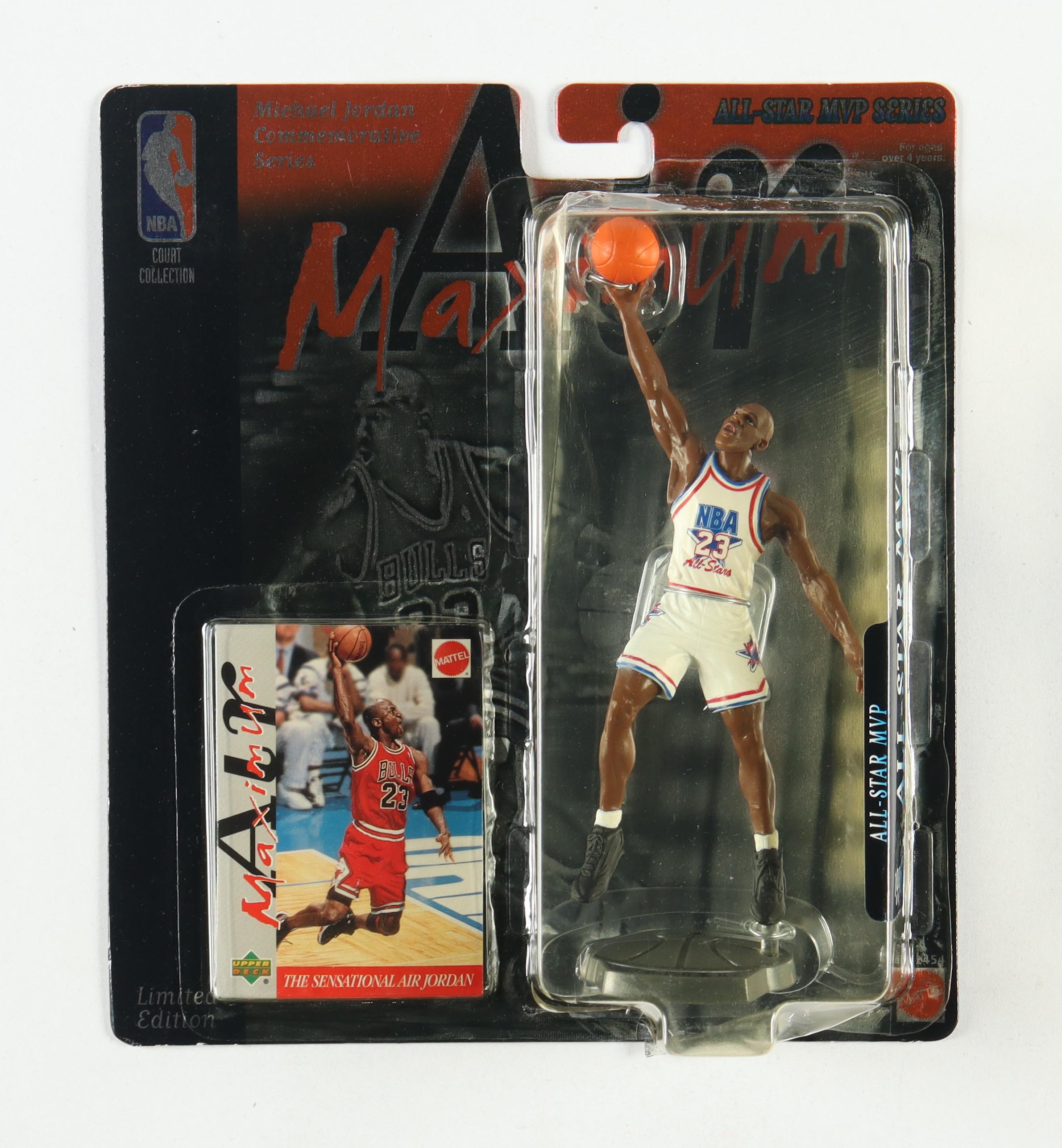 Michael Jordan Bulls LE 1999 Maximum Air Hoops Highlight Series Commemorative Action Figure With Upper Deck Card at PristineAuction.com Michael Jordan Bulls LE 1999 Maximum Air Hoops Highlight Series Commemorative Action Figure With Upper Deck Card at PristineAuction.com