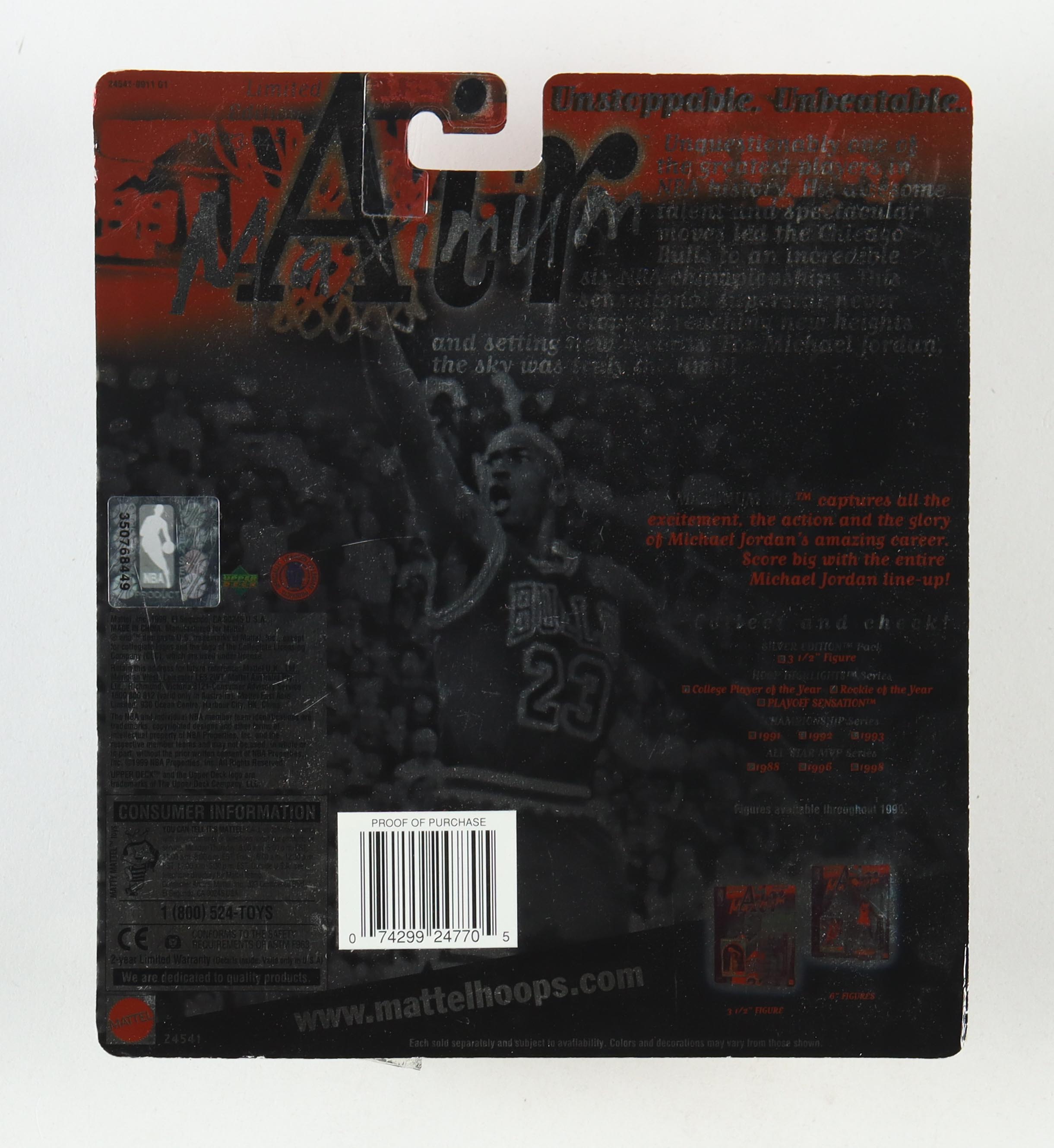 Michael Jordan Bulls LE 1999 Maximum Air Hoops Highlight Series Commemorative Action Figure With Upper Deck Card at PristineAuction.com Michael Jordan Bulls LE 1999 Maximum Air Hoops Highlight Series Commemorative Action Figure With Upper Deck Card at PristineAuction.com