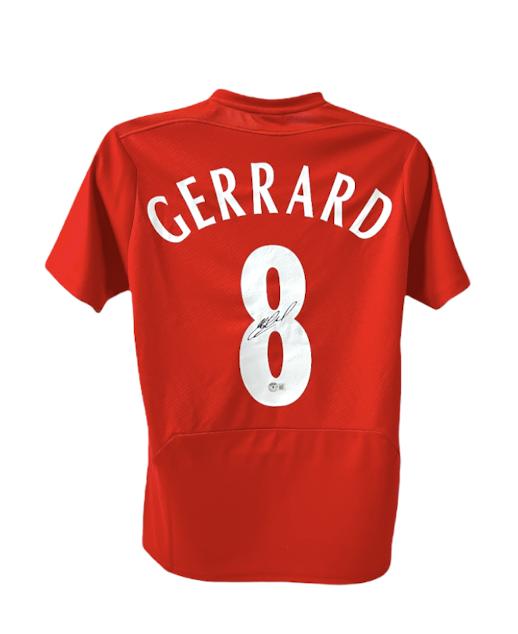 Steven Gerrard Signed Liverpool Jersey (Beckett) at PristineAuction.com Steven Gerrard Signed Liverpool Jersey (Beckett) at PristineAuction.com