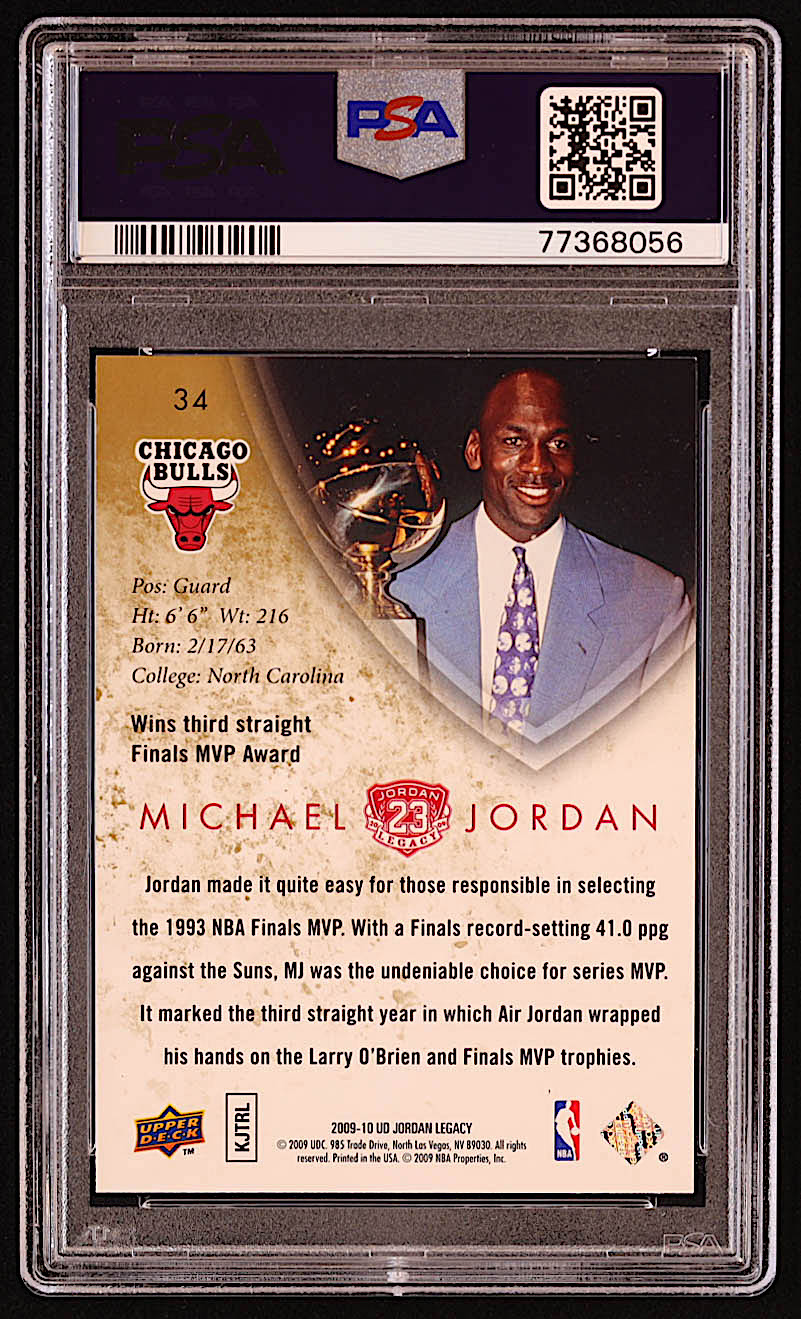 Michael Jordan 2009-10 Upper Deck Michael Jordan Legacy Collection #34 (PSA 6) at PristineAuction.com Michael Jordan 2009-10 Upper Deck Michael Jordan Legacy Collection #34 (PSA 6) at PristineAuction.com