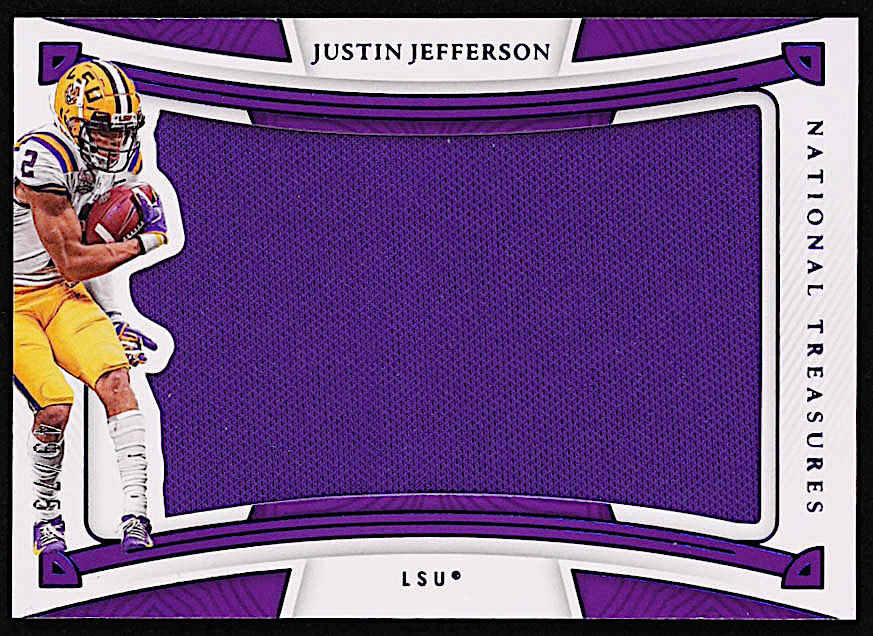 Justin Jefferson 2023 Panini National Treasures Collegiate Silhouettes Blue #22 #49/75 at PristineAuction.com Justin Jefferson 2023 Panini National Treasures Collegiate Silhouettes Blue #22 #49/75 at PristineAuction.com