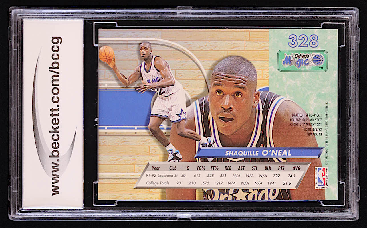 Shaquille O'Neal 1992-93 Ultra #328 RC (BCCG 10) at PristineAuction.com Shaquille O'Neal 1992-93 Ultra #328 RC (BCCG 10) at PristineAuction.com