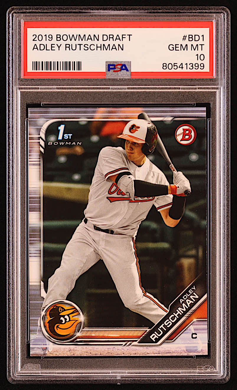 Adley Rutschman 2019 Bowman Draft #BD1 RC (PSA 10) at PristineAuction.com Adley Rutschman 2019 Bowman Draft #BD1 RC (PSA 10) at PristineAuction.com