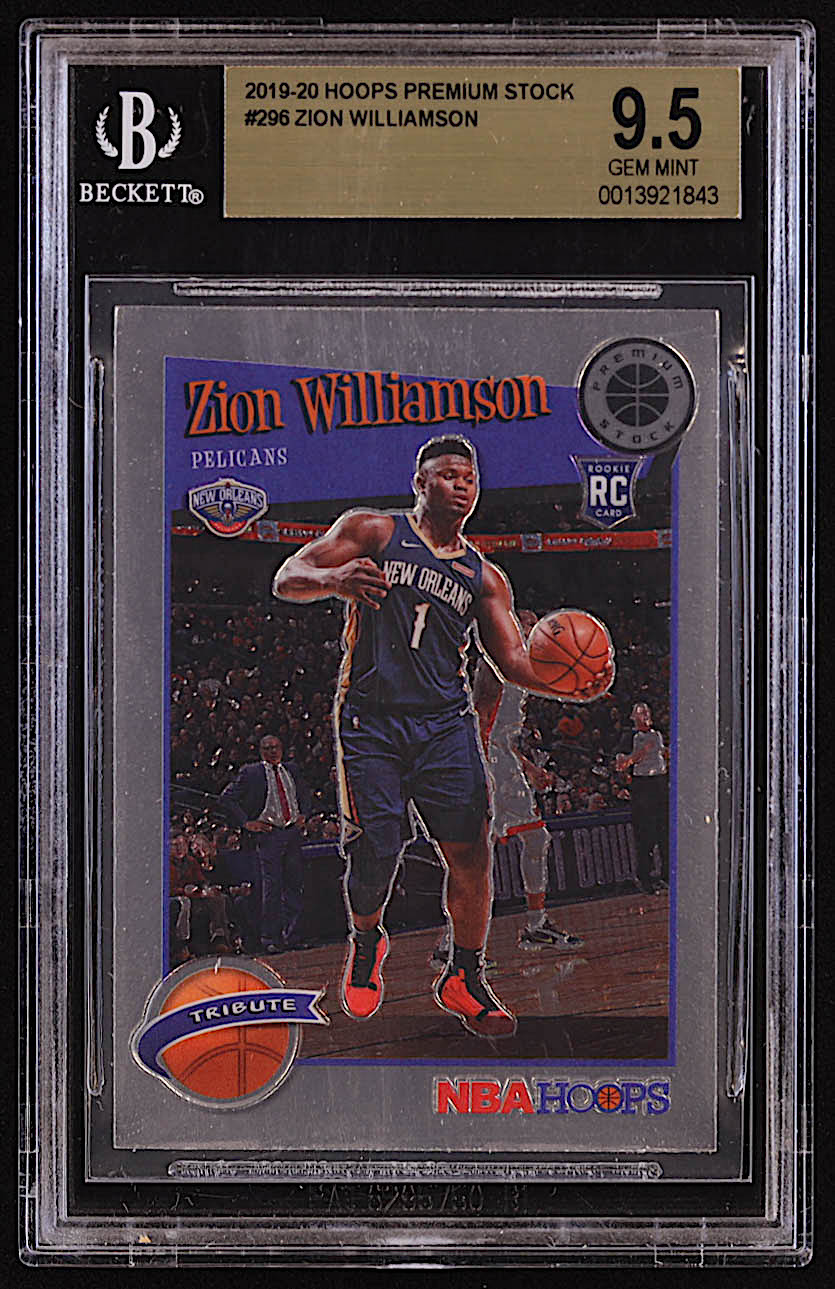 Zion Williamson 2019-20 Hoops Premium Stock #296 RC (BGS 9.5) at PristineAuction.com Zion Williamson 2019-20 Hoops Premium Stock #296 RC (BGS 9.5) at PristineAuction.com