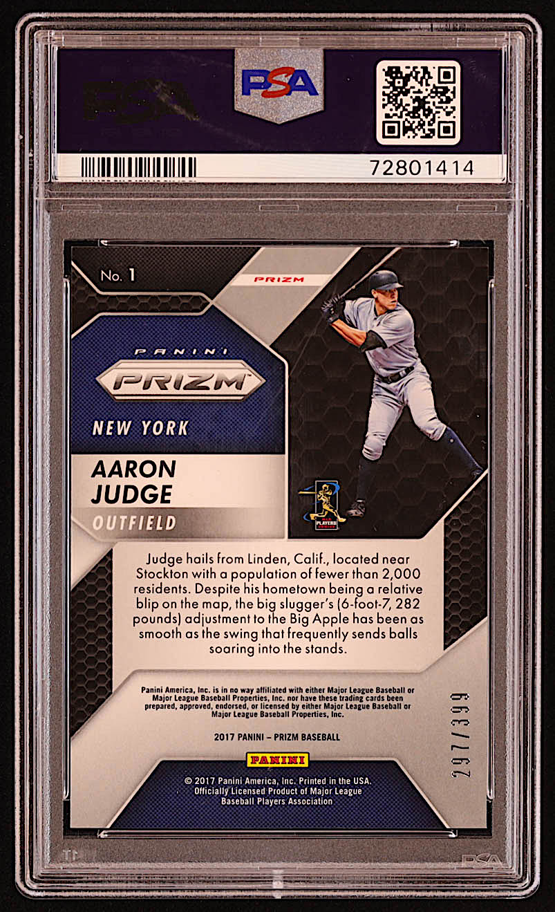 Aaron Judge 2017 Panini Prizm Orange #1 RC #297/399 (PSA 10) at PristineAuction.com Aaron Judge 2017 Panini Prizm Orange #1 RC #297/399 (PSA 10) at PristineAuction.com