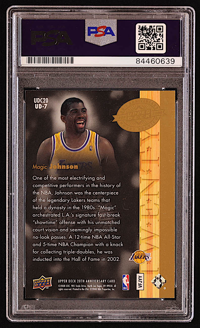 Magic Johnson Signed 2008 Upper Deck 20th Anniversary #UD7 (PSA) at PristineAuction.com Magic Johnson Signed 2008 Upper Deck 20th Anniversary #UD7 (PSA) at PristineAuction.com
