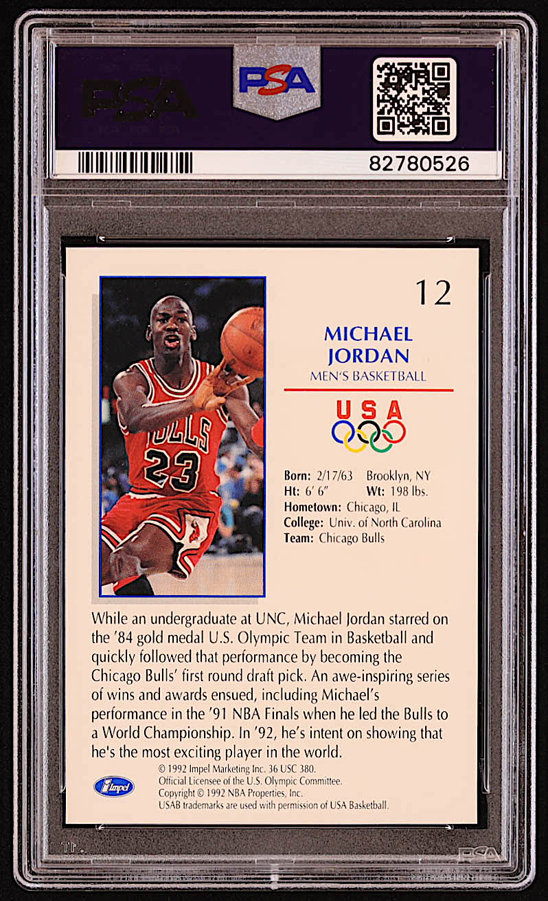 Michael Jordan 1992 Impel U.S. Olympic Hopefuls #12 BK (PSA 10) at PristineAuction.com Michael Jordan 1992 Impel U.S. Olympic Hopefuls #12 BK (PSA 10) at PristineAuction.com