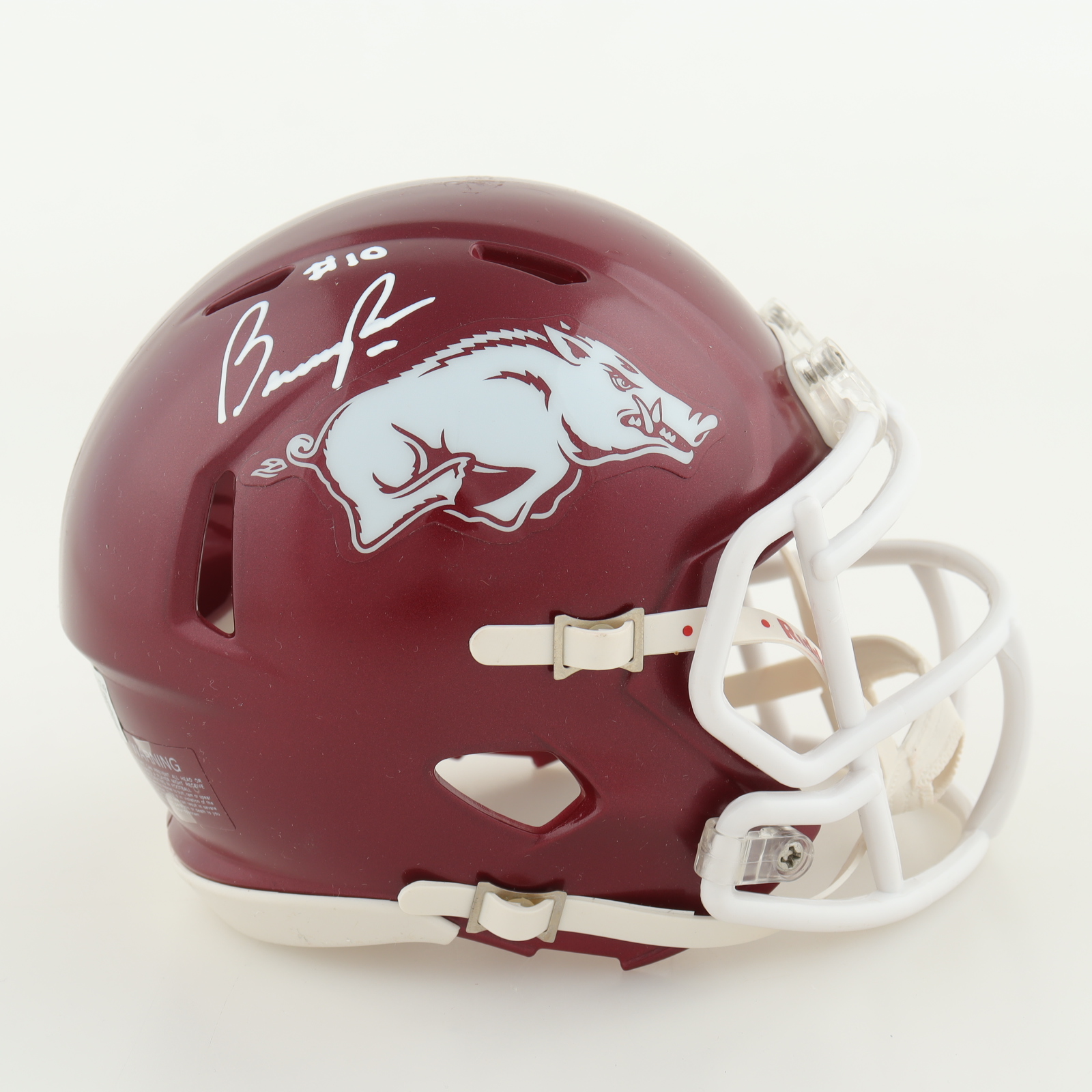 Bumper Pool Signed Arkansas Razorbacks Speed Mini Helmet (Beckett) at PristineAuction.com Bumper Pool Signed Arkansas Razorbacks Speed Mini Helmet (Beckett) at PristineAuction.com
