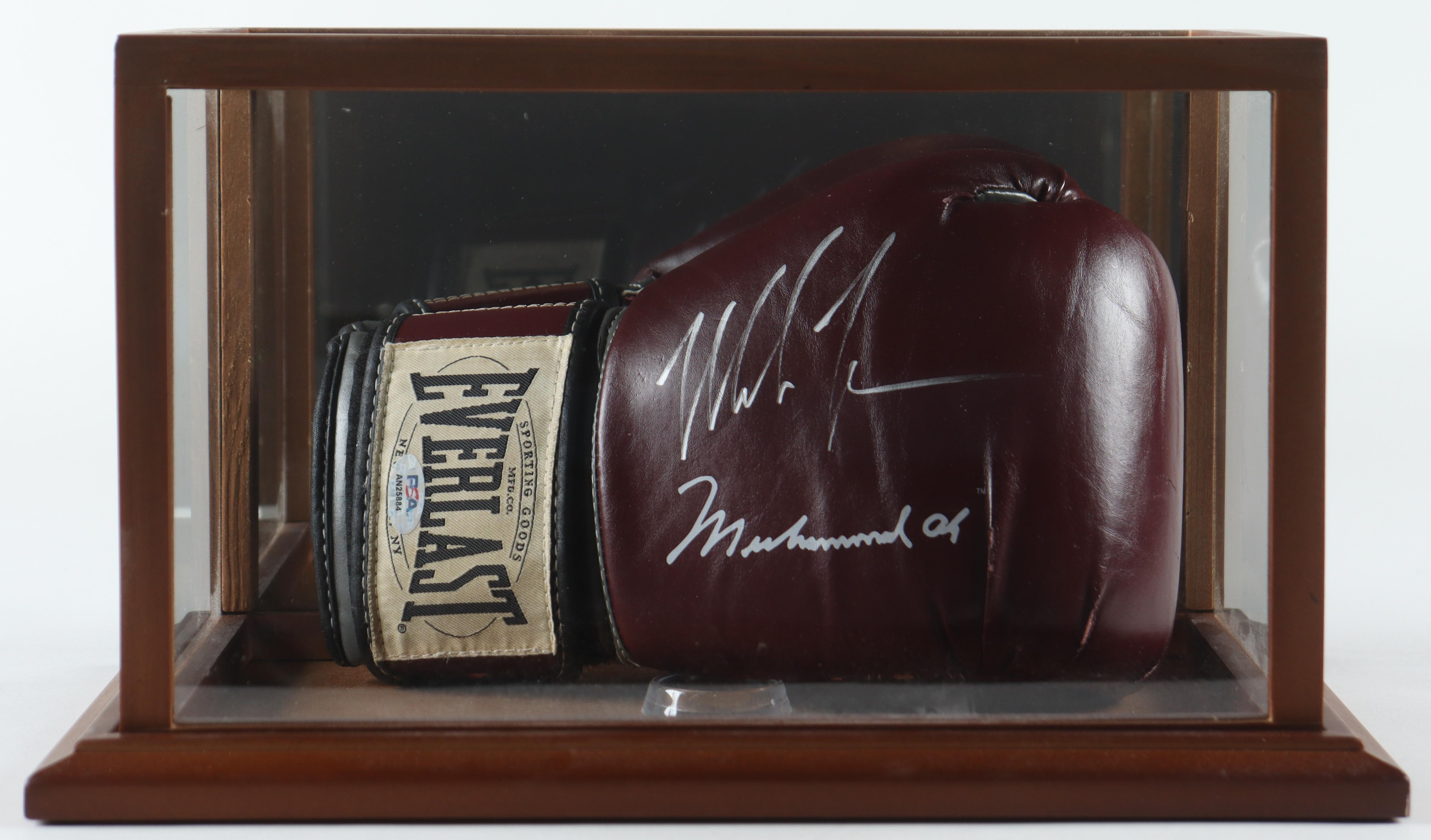 Mike Tyson Signed Vintage Everlast Muhammad Ali Model Burgundy Glove In Display Case (PSA) at PristineAuction.com Mike Tyson Signed Vintage Everlast Muhammad Ali Model Burgundy Glove In Display Case (PSA) at PristineAuction.com
