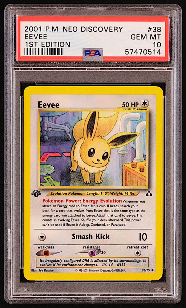 Eevee 2001 Neo Discovery 38/75 1st Edition PSA 10 Price Guide Sports