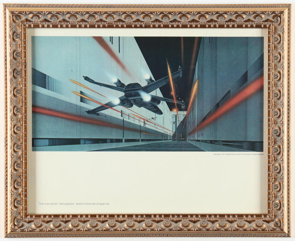 Ralph McQuarrie "Star Wars" 1977 Custom Framed Concept Art Display